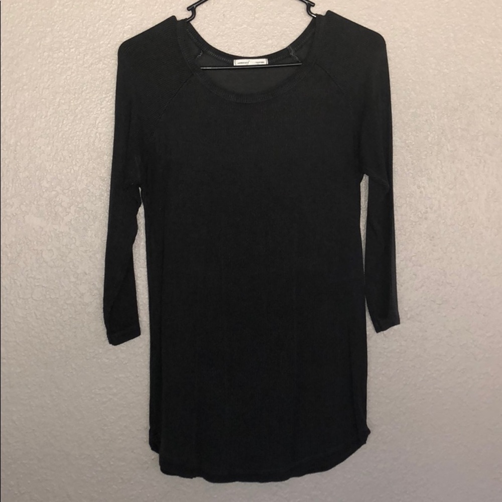 American Eagle 3/4 Sleeve Shirt - Dark Gray